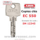 Abus EC550 sleutel op code