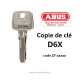 double de clé Abus D6X 